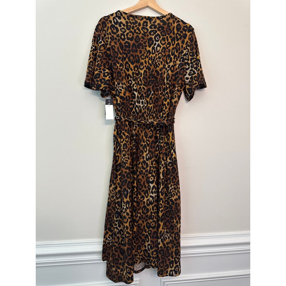 Tacera Leopard Print Wrap Dress Size L - Picture 4 of 4